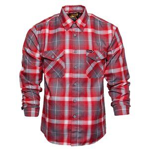 NWT Dixxon RPM Red & Gray Plaid Long Sleeve Flannel Shirt